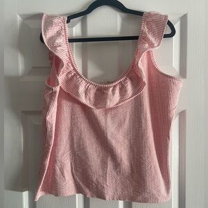Women's Pink Ruffled Tank Top Boden